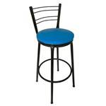 Assistência Técnica e Garantia do produto Banqueta Collection Tubo Preto com Assento Azul - Itagold
