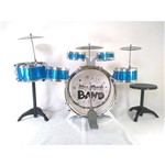 Assistência Técnica e Garantia do produto Bateria Infantil Jazz Drum Grande 5 Tambores 1 Bumbo 3 Pratos - Azul