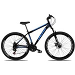 Assistência Técnica e Garantia do produto Bicicleta 29 DROPP AÇO 21v Câmbio Shimano Disco Mecânico com Suspensão Pto/Azul