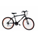 Assistência Técnica e Garantia do produto Bicicleta Aro 26 Masc 18m Preta com Aero Laranja Neon