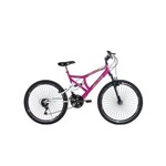 Assistência Técnica e Garantia do produto Bicicleta Aro 26 Suspensão Full Blaze Rosa/Branco - Ello Bike