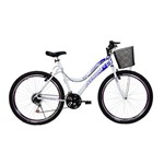 Assistência Técnica e Garantia do produto Bicicleta Athor Aro 26 Mtb 18/m Musa Fem. C/ Cestão Branca Adesivo Violeta