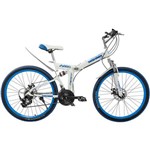 Assistência Técnica e Garantia do produto Bicicleta Dobrável Aro 26 Bicimoto 21 Marchas - Branca/Azul