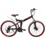 Assistência Técnica e Garantia do produto Bicicleta Dobrável Aro 26 Bicimoto 21 Marchas – Preta/Vermelha