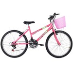Assistência Técnica e Garantia do produto Bicicleta Feminina Aro 24 Mountain Bike com Cesta - Rosa