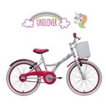 Assistência Técnica e Garantia do produto Bicicleta Infantil 7-10 Anos Tito Unilover Unicórnios Aro 20 com Cestinha