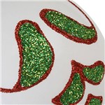 Assistência Técnica e Garantia do produto Bola Bella Vitoriana Floral Branco, Verde e Vermelho 15cm - Decorville