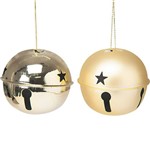 Assistência Técnica e Garantia do produto Bola Lisa Sininhos Douradas - 6 Peças - Christmas Traditions