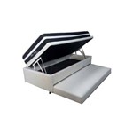 Assistência Técnica e Garantia do produto Box Baú Solteiro 3 em 1 com Cama Auxiliar D28 Corino Branco + Colchão de Molas Master Confort Black