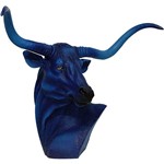 Assistência Técnica e Garantia do produto Busto de Touro Decorativo Resina Azul - Fullway