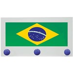 Assistência Técnica e Garantia do produto Cabideiro de Parede Flag Brasil 3 Ganchos Branco - Kapos