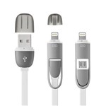 Assistência Técnica e Garantia do produto Cabo 2 em 1 USB com Adaptador para Iphone Branco - Multilaser - WI334