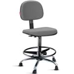 Assistência Técnica e Garantia do produto Cadeira Alta Sem Braços com Rodízios Tecido Cinza Cb08