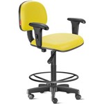 Assistência Técnica e Garantia do produto Cadeira Caixa Alta com Braços com Rodízios Courvim Amarelo Cb03