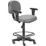 Assistência Técnica e Garantia do produto Cadeira Caixa Alta com Braços com Rodízios Courvim Cinza Cb03
