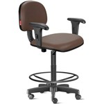 Assistência Técnica e Garantia do produto Cadeira Caixa Alta com Braços com Rodízios Courvim Marrom Café Cb03