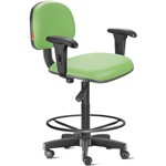 Assistência Técnica e Garantia do produto Cadeira Caixa Alta com Braços com Rodízios Courvim Verde Claro Cb03