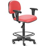 Assistência Técnica e Garantia do produto Cadeira Caixa Alta com Braços com Rodízios Courvim Vermelho Cb03