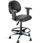Assistência Técnica e Garantia do produto Cadeira Caixa Alta Portaria Recepção com Braços Preto Cb23
