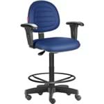 Assistência Técnica e Garantia do produto Cadeira Caixa Alta Portaria Recepção Costura Braços Azul Escuro Cb76