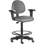 Assistência Técnica e Garantia do produto Cadeira Caixa Alta Portaria Recepção Costura Braços Cinza Cb76