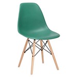 Assistência Técnica e Garantia do produto Cadeira Charles Eames Eiffel DSW - Verde Escuro - Madeira Clara