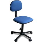Assistência Técnica e Garantia do produto Cadeira de Escritório Secretária Laminada Giratória e com Rodízios - Tecido Azul - Assentex