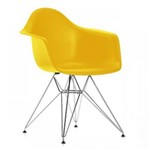 Assistência Técnica e Garantia do produto Cadeira DKR DAW Eames com Braços Eiffel Base Metal Amarela
