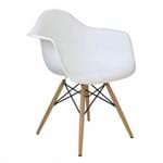 Assistência Técnica e Garantia do produto Cadeira DKR DAW Eames com Braços Eiffel Wood Base Madeira - Branca