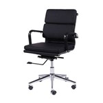 Assistência Técnica e Garantia do produto Cadeira Escritório Baixa Estofada em Corino com Rodízios 3304 OR Design Preto