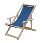 Assistência Técnica e Garantia do produto Cadeira Espreguiçadeira Dobrável Madeira Maciça Natural com Tecido Azul - Móveis Brasil