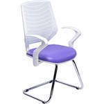 Assistência Técnica e Garantia do produto Cadeira Executiva Delli Branca Ski Cromada Roxo - Designchair