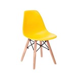 Assistência Técnica e Garantia do produto Cadeira Infantil Eames Junior - Amarelo com Base de Madeira Natural