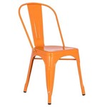 Assistência Técnica e Garantia do produto Cadeira Iron Tolix Industrial - Aço - Vintage - Laranja
