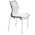 Assistência Técnica e Garantia do produto Cadeira Plastica Maja Bi-color Preta e Branca com Pernas de Alumino Polidas