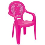 Assistência Técnica e Garantia do produto Cadeira Plastica Monobloco com Bracos Infantil Estampada Catty Rosa