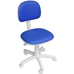 Assistência Técnica e Garantia do produto Cadeira Secretária a Gás Branca Corino Azul - Classic Home