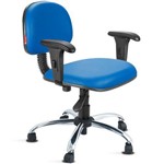 Assistência Técnica e Garantia do produto Cadeira Secretária Giratória com Braços Azul Royal Cb16