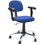 Assistência Técnica e Garantia do produto Cadeira Secretária Giratória com Braços Tecido Azul Royal Cb11