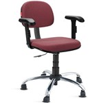 Assistência Técnica e Garantia do produto Cadeira Secretária Giratória com Braços Tecido Bordô Cb11