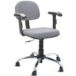 Assistência Técnica e Garantia do produto Cadeira Secretária Giratória com Braços Tecido Cinza Cb11