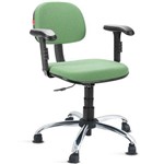 Assistência Técnica e Garantia do produto Cadeira Secretária Giratória com Braços Tecido Verde Claro Cb11