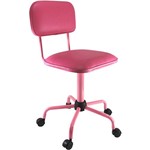 Assistência Técnica e Garantia do produto Cadeira Secretária Laminada Color Pistão Fixo Corano Rosa - At.home