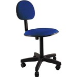 Assistência Técnica e Garantia do produto Cadeira Secretária Laminada Pistão Fixo Tecido Azul - Classic Home