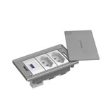 Assistência Técnica e Garantia do produto Caixa de Tomada Embutir para Mesa com 2 Tomadas + 1 USB - Cinza