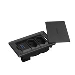 Assistência Técnica e Garantia do produto Caixa de Tomada Embutir para Mesa com 2 Tomadas + 1 USB - Preta