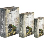 Assistência Técnica e Garantia do produto Caixas Rio de Janeiro Cristo Book Box com 3 Peças Cinza - Oldway