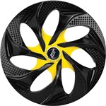 Assistência Técnica e Garantia do produto Calotas Aro 14 Evolution 4 Peças ABS Preto Fosco/Amarelo - Elitte