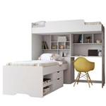 Assistência Técnica e Garantia do produto Cama Alta com Módulo Office New com Cama Gavetas Conect Branco