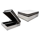 Assistência Técnica e Garantia do produto Cama Box Baú Bipartido Premium Casal Corino Branco + Colchão de Molas Master Confort Black 1,38x1,88